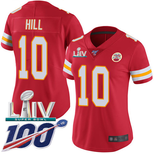 Kansas City Chiefs Nike #10 Tyreek Hill Red Super Bowl LIV 2020 Team Color Women Stitched NFL 100th Season Vapor Untouchable Limited Jersey->youth nfl jersey->Youth Jersey